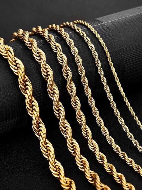 Stainless Steel Twist Chain Necklaces